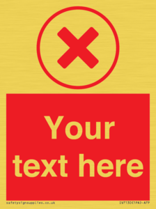 Custom red background, red cross in circle sign